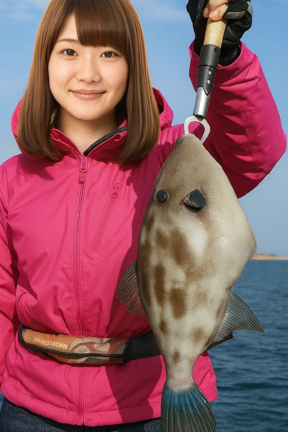 周防大島でウマヅラハギを釣る山際