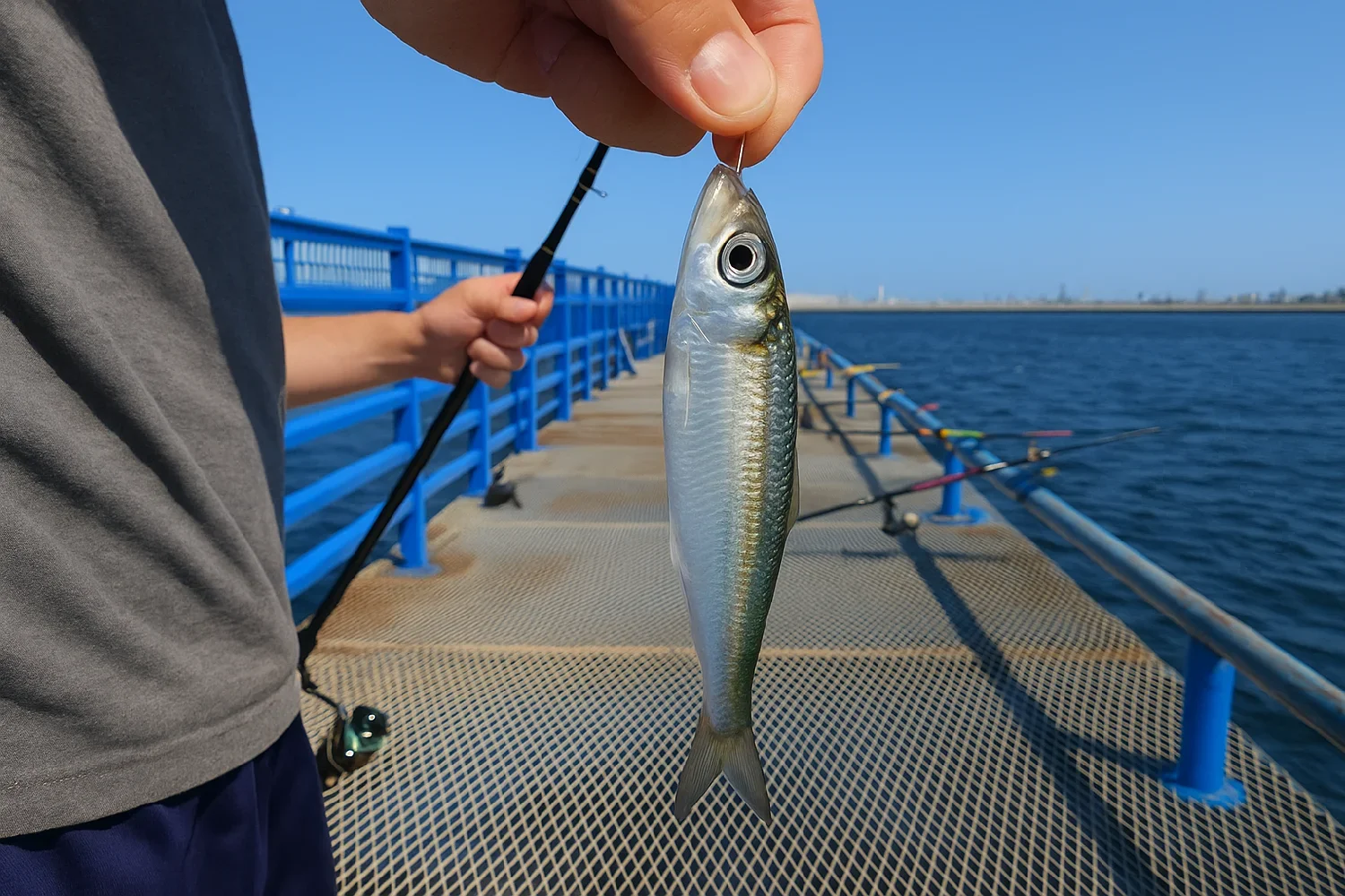 本牧海釣り施設のサビキ釣りで釣れたイワシ