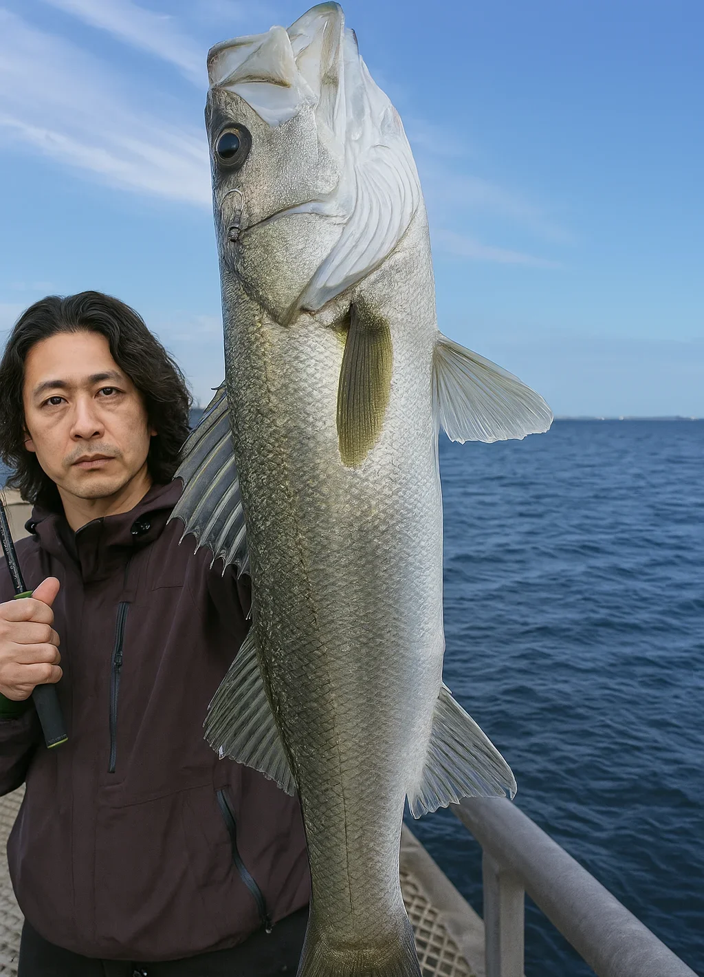本牧海釣り施設でシーバスを釣る岸本