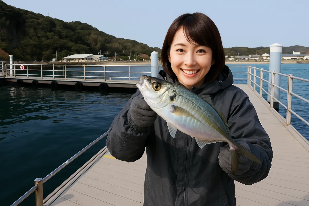 うみんぐ大島でシマアジの釣果を得た西岡.webp