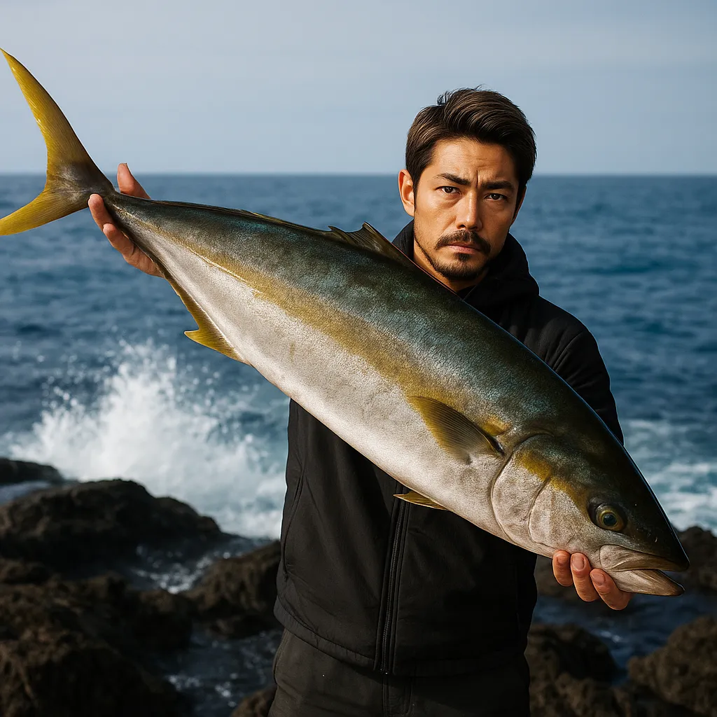 トリカ崎でヒラマサの釣果を得た広岡.webp