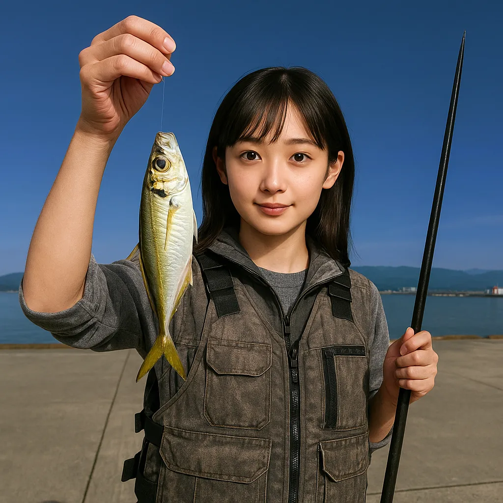 マリンピア沖洲でアジの釣果を得た国生.webp
