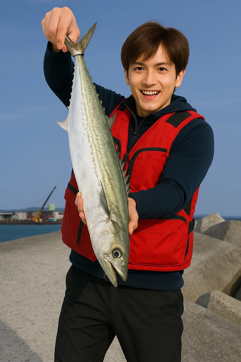 マリンピア沖洲でサゴシの釣果を得た久良木.webp