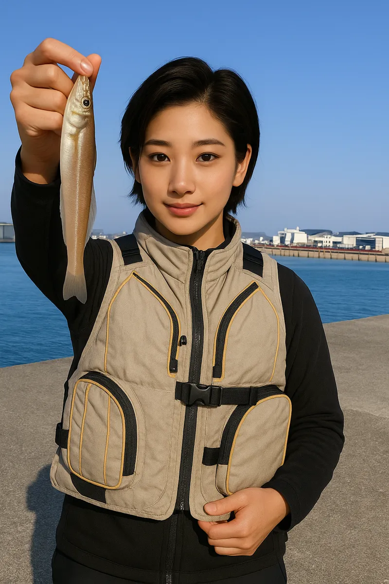 マリンピア沖洲でシロギスの釣果を得た佐伯.webp