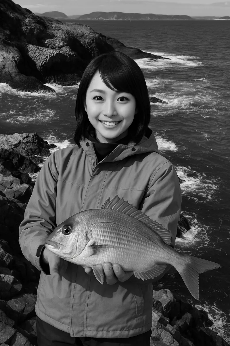 七ツ釜でマダイの釣果を得た西岡.webp