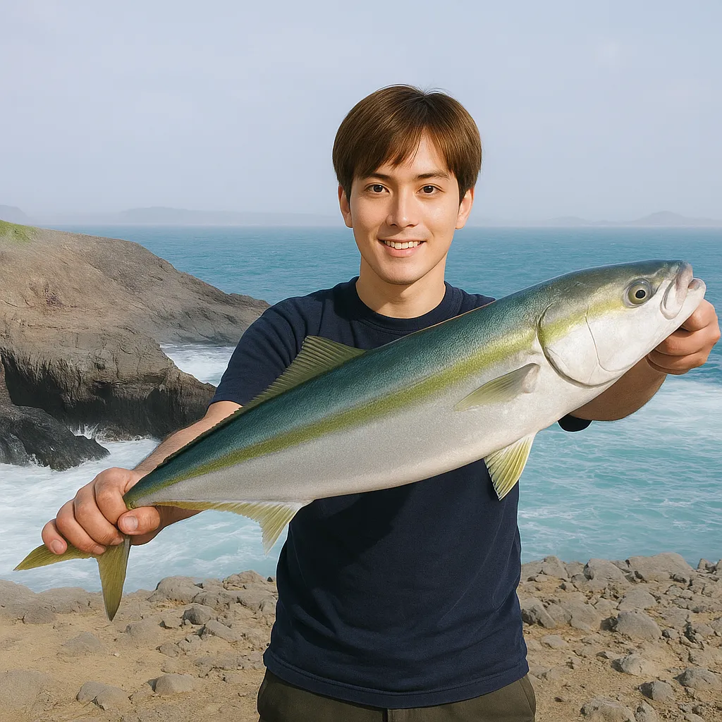 七ツ釜でヤズの釣果を得た久良木.webp