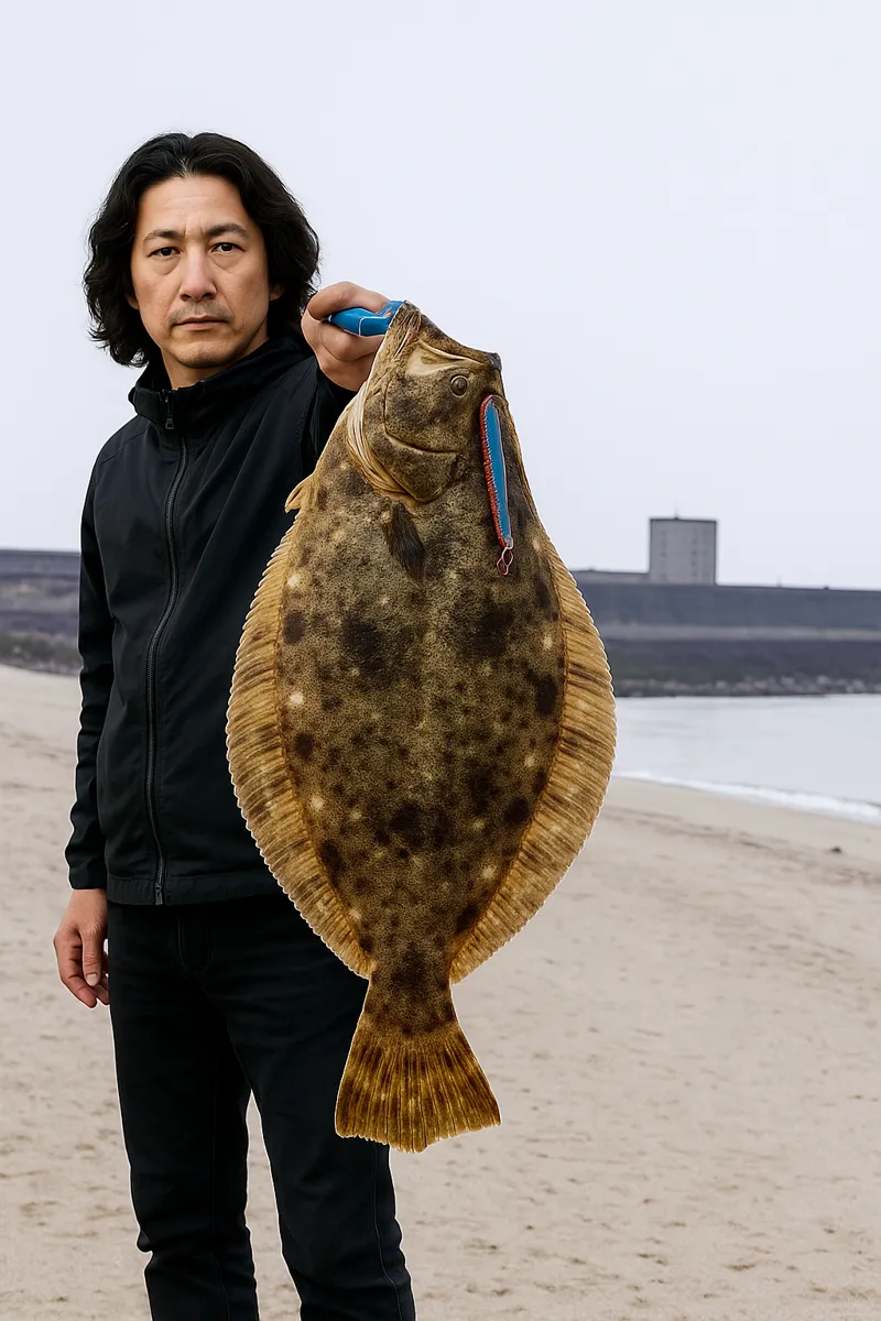 三池港.でヒラメの釣果を得た岸本.webp
