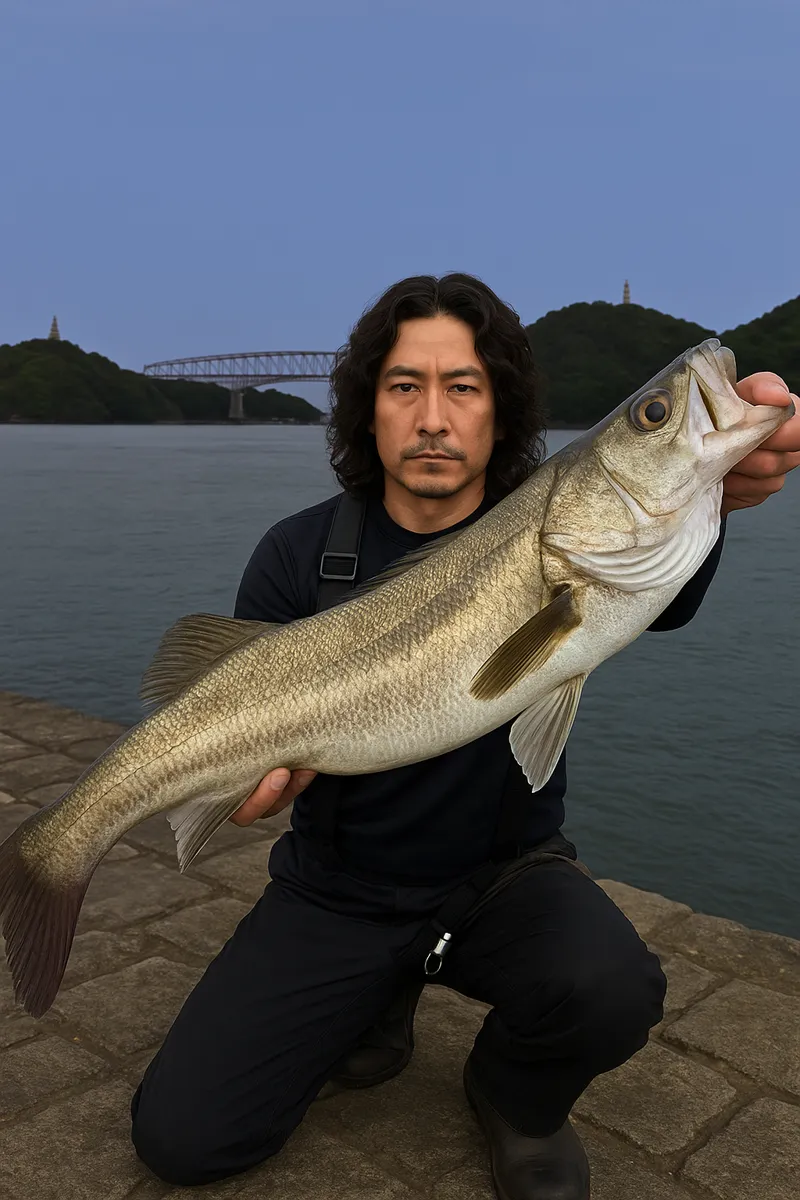 三角西港.でシーバスの釣果を得た岸本.webp