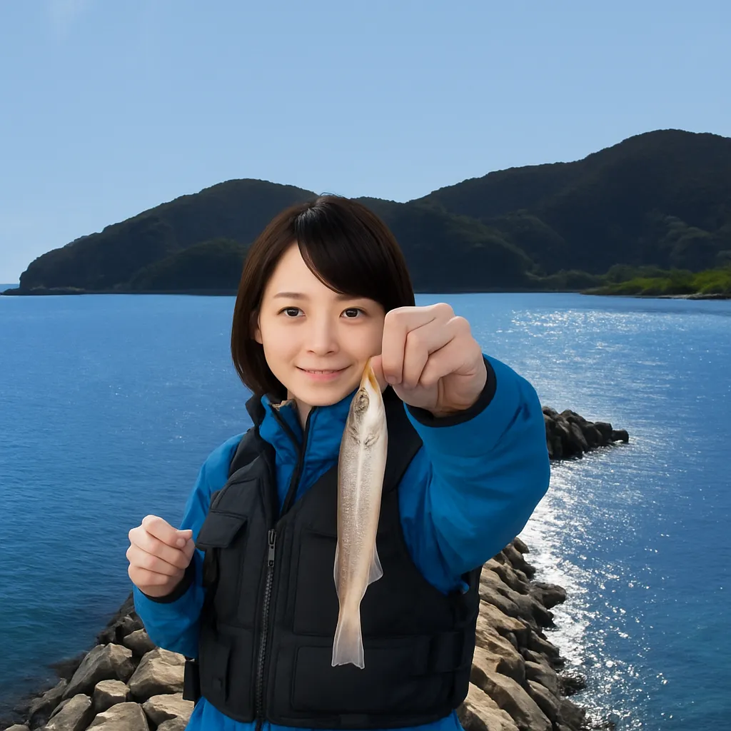 上ノ加江漁港でシロギスの釣果を得た西岡.webp