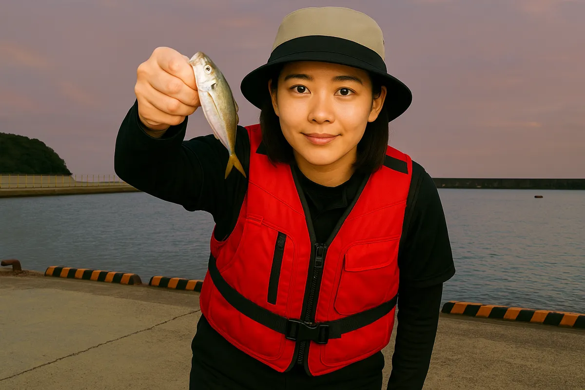 上川口港でアジの釣果を得た森永.webp