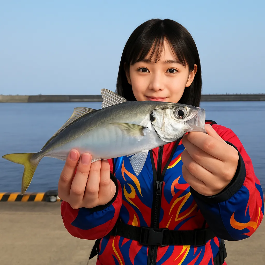 串木野新港でアジの釣果を得た国生.webp