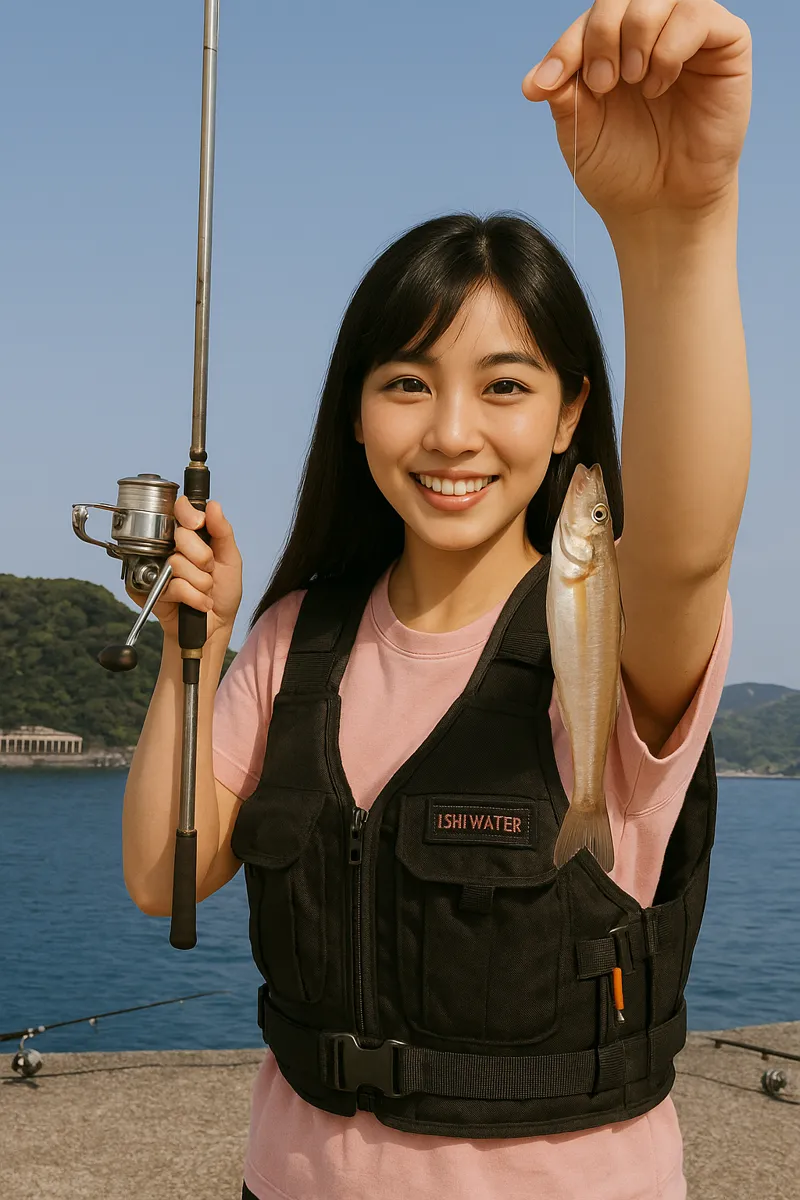 久礼漁港でシロギスの釣果を得た黒川.webp