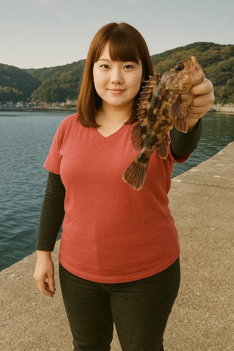 久良漁港でカサゴの釣果を得た山際.webp