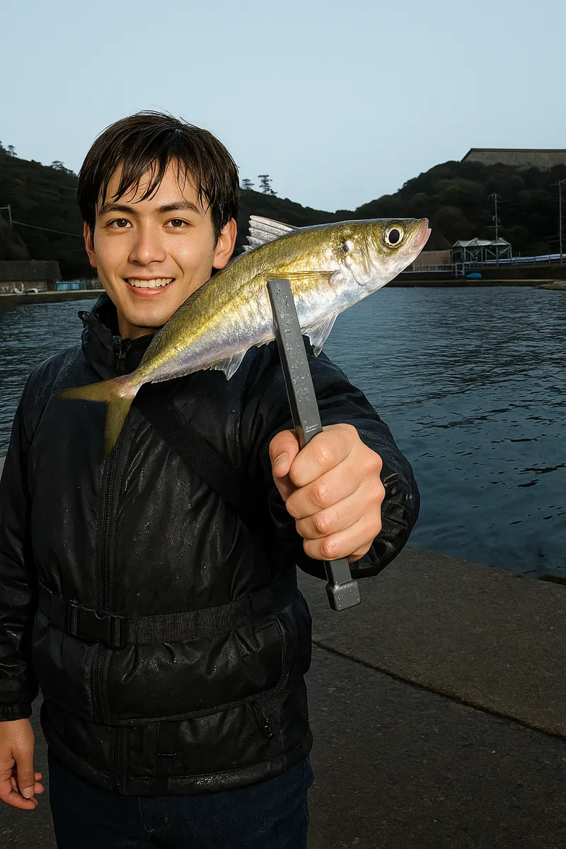 亀浦漁港でアジの釣果を得た久良木.webp