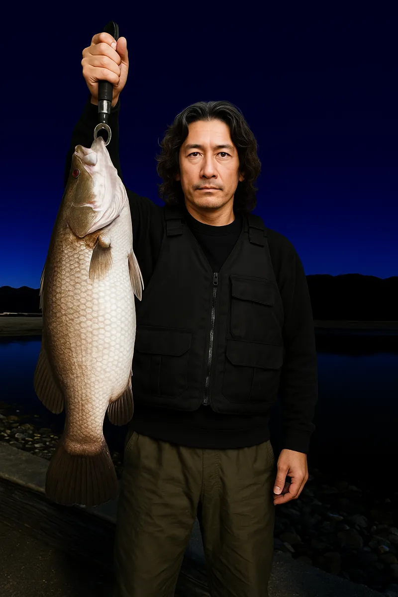 仁淀川でアカメの釣果を得た岸本.webp