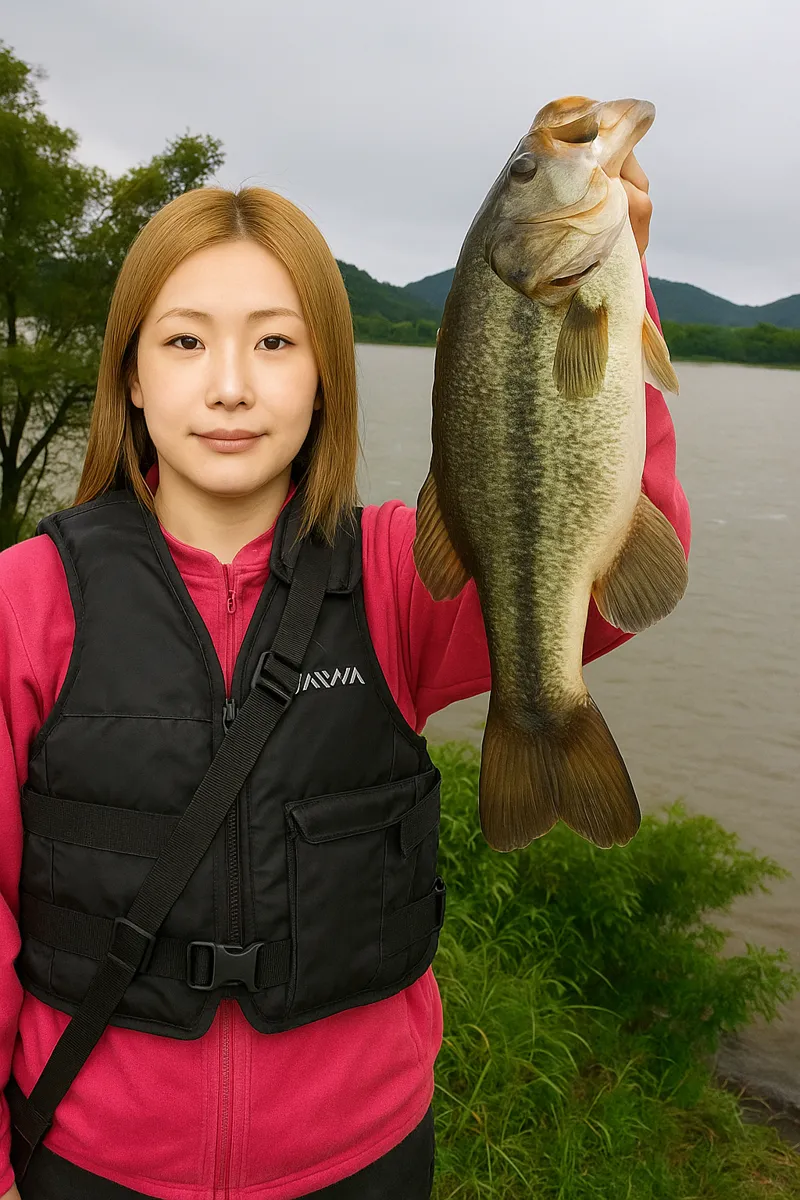 仁淀川でブラックバスの釣果を得た階下.webp