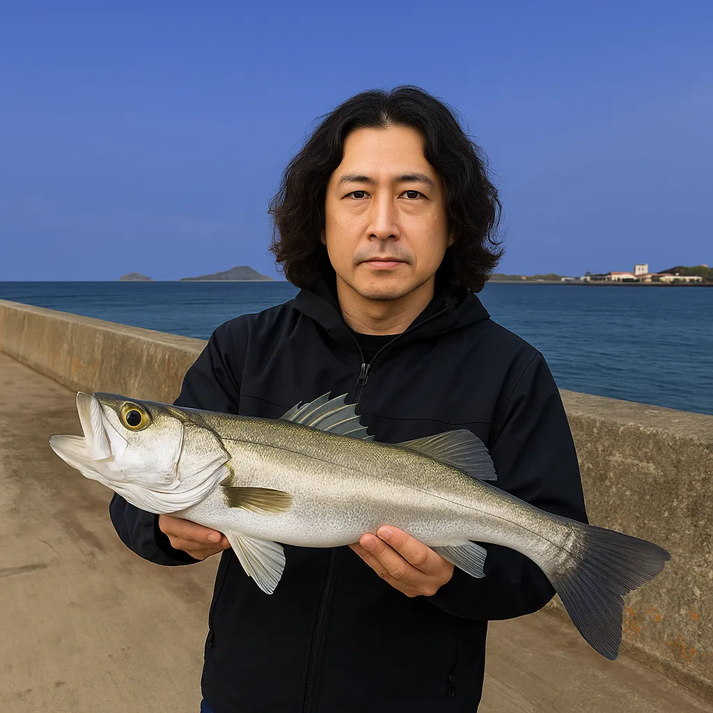 今出港でシーバスの釣果を得た岸本.webp