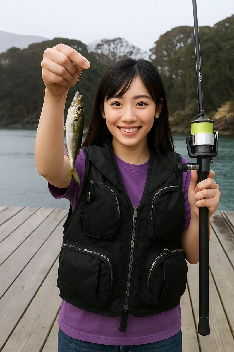 仮屋湾遊漁センターでアジの釣果を得た黒川.webp