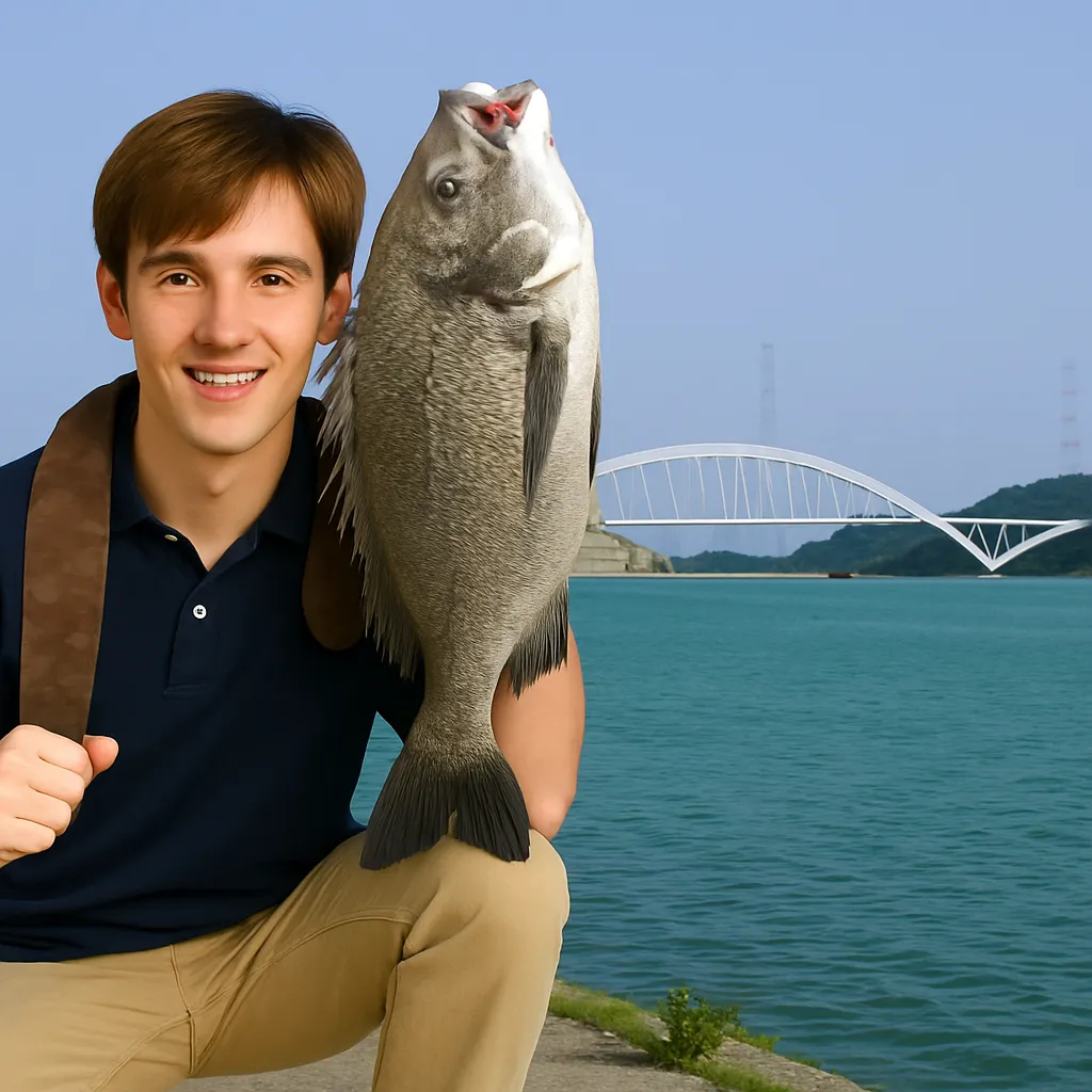伊万里湾大橋下でチヌの釣果を得た久良木.webp