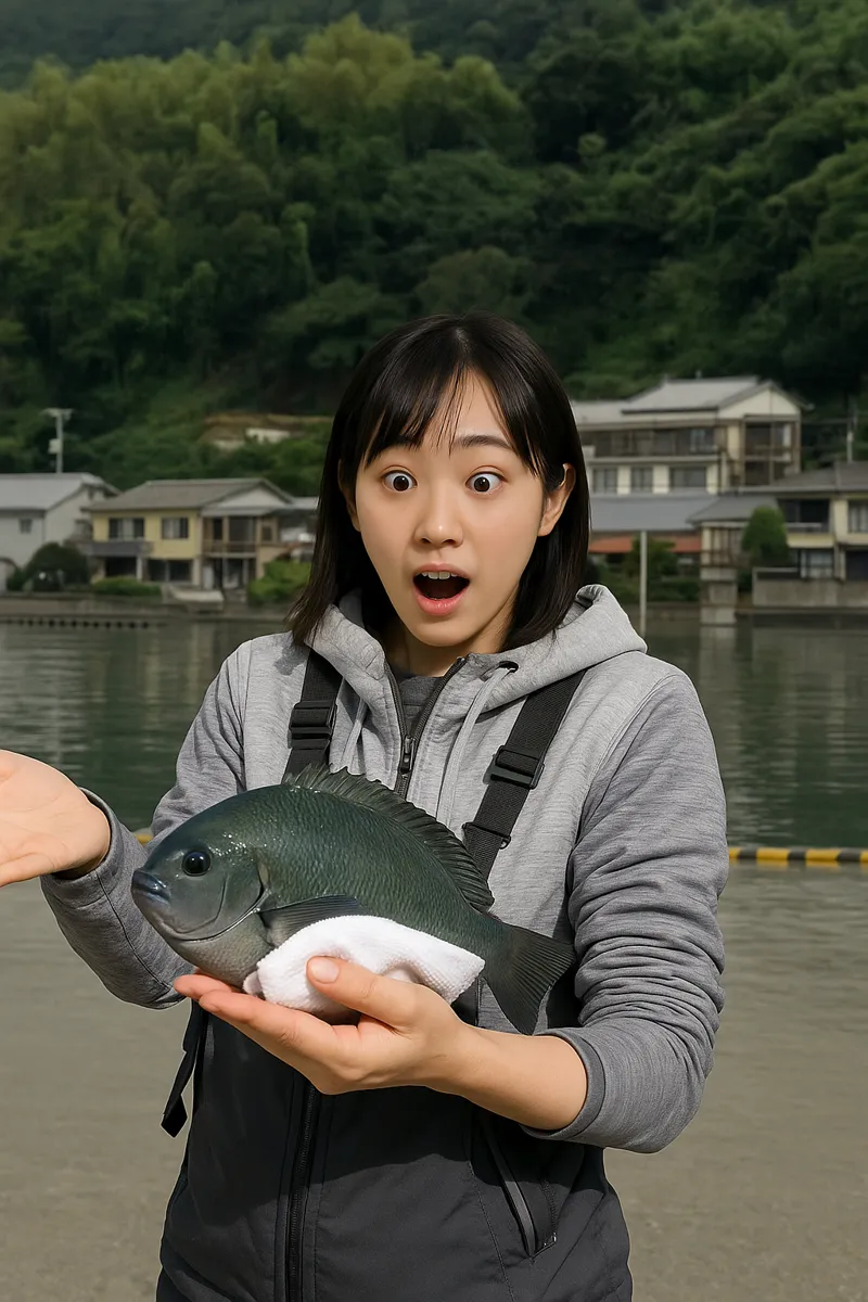 伊方港でグレの釣果を得た国生.webp