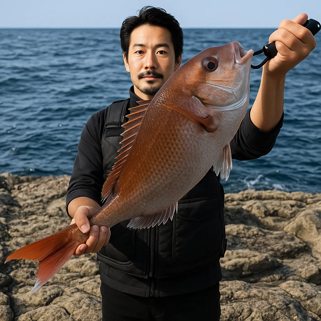 伊王島でマダイの釣果を得た佐々木.webp