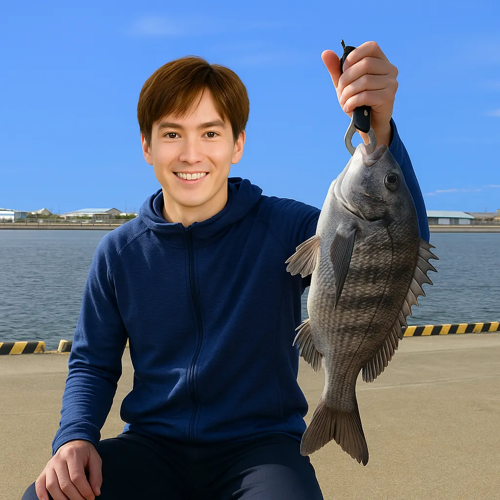 八代内港でチヌの釣果を得た久良木.webp