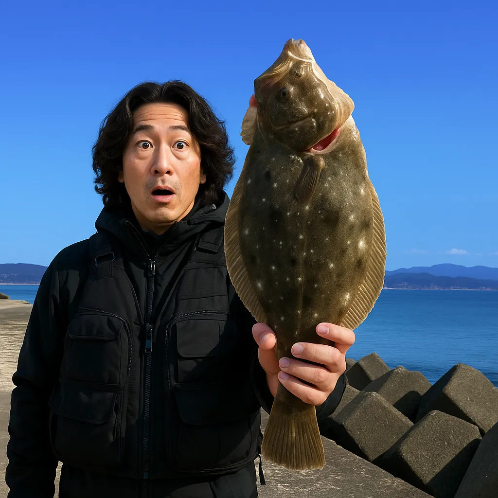 八木の鼻でヒラメの釣果を得た岸本.webp