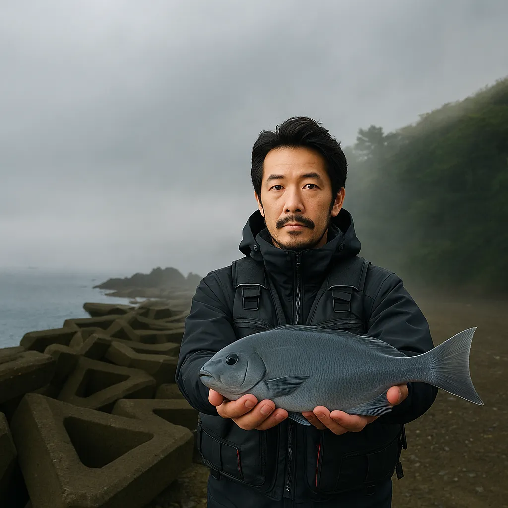 双名島でグレの釣果を得た佐々木.webp