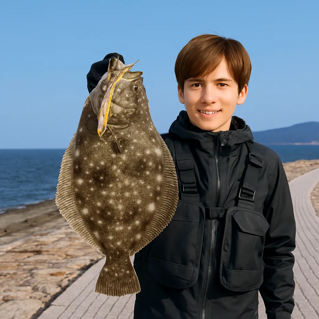 古賀海岸でヒラメの釣果を得た久良木.webp
