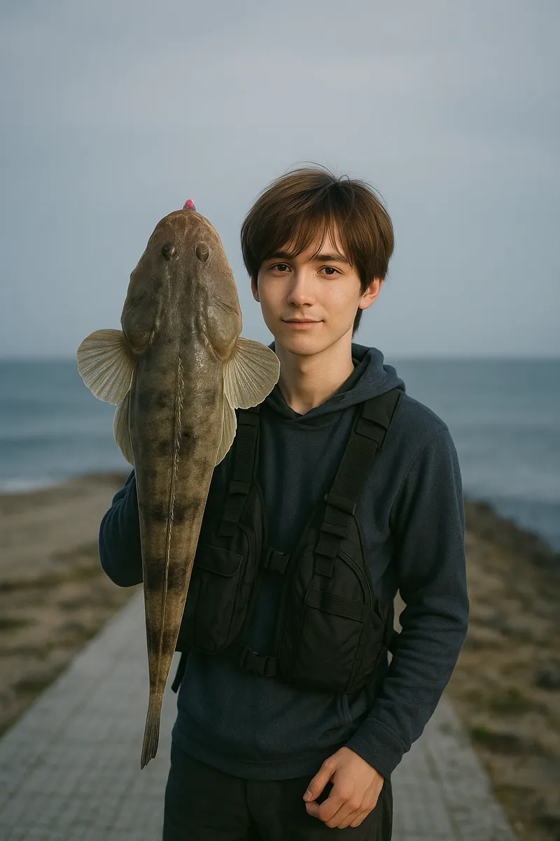 古賀海岸でマゴチの釣果を得た久良木.webp