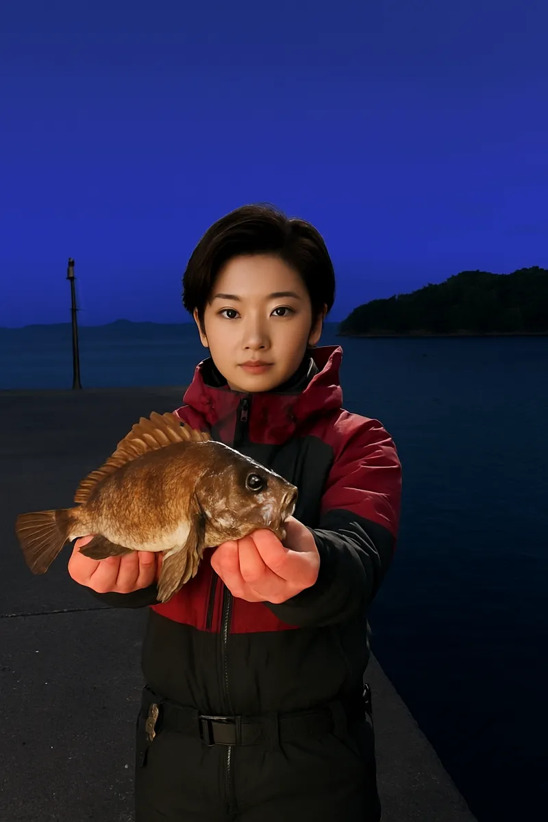 古里漁港でメバルの釣果を得た佐伯.webp