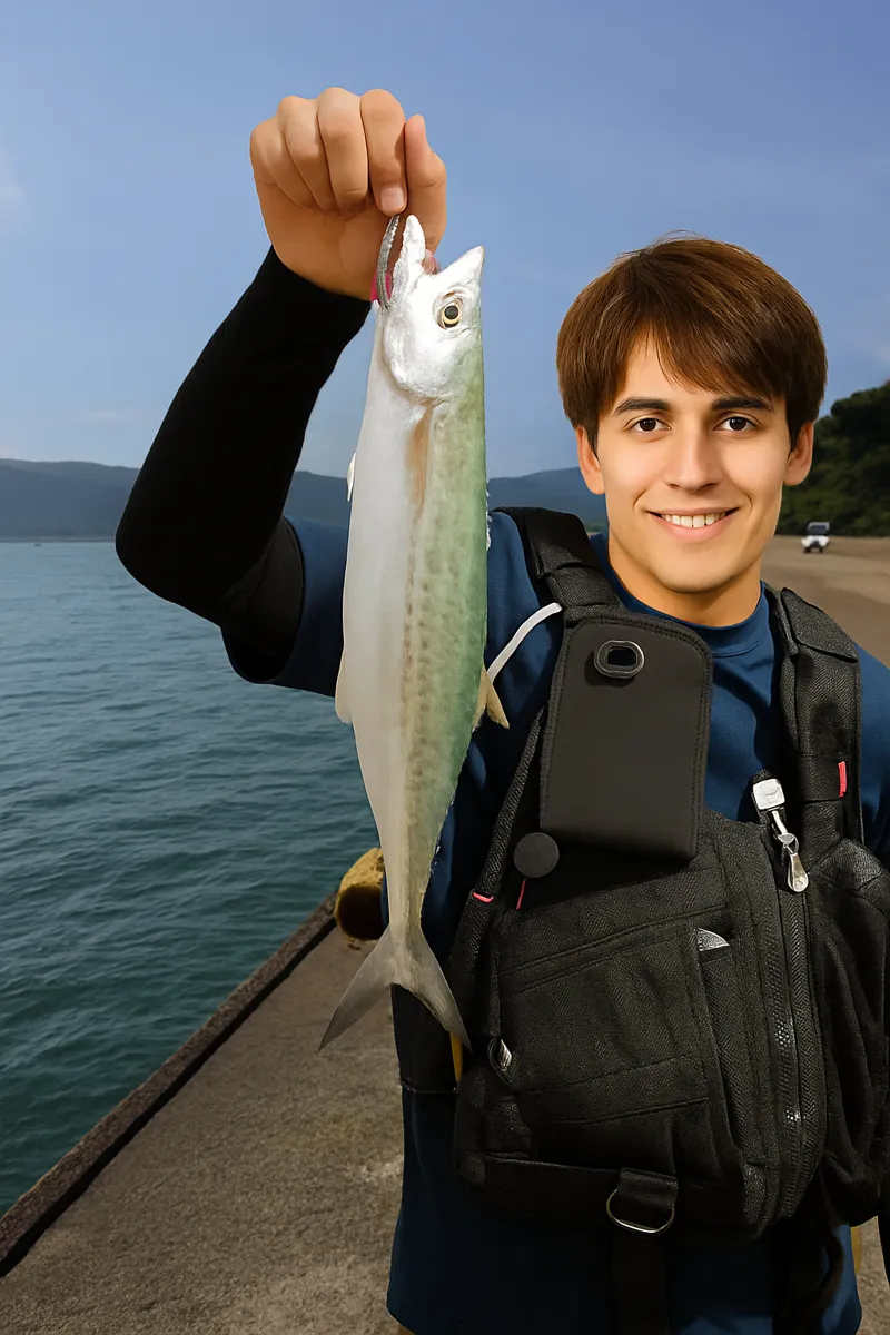 名村造船所前岸壁でサゴシの釣果を得た久良木.webp
