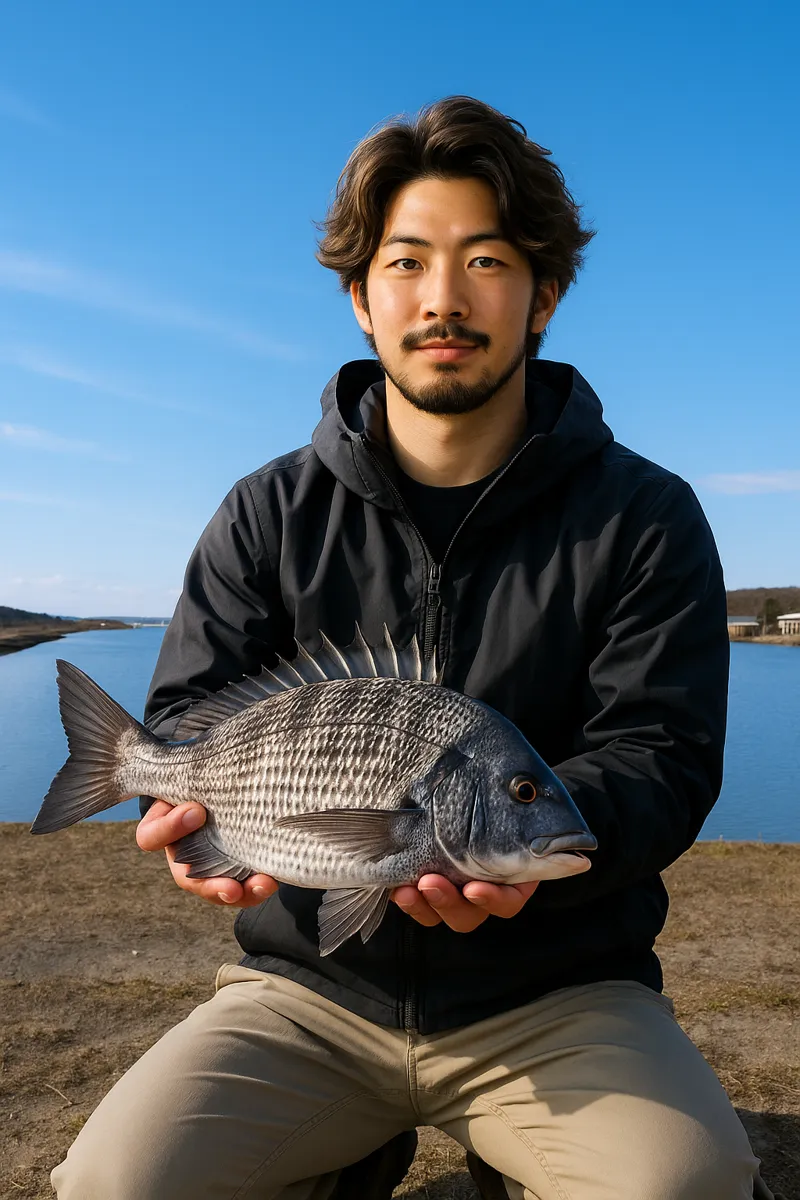 吹上浜でチヌの釣果を得た澤田.webp