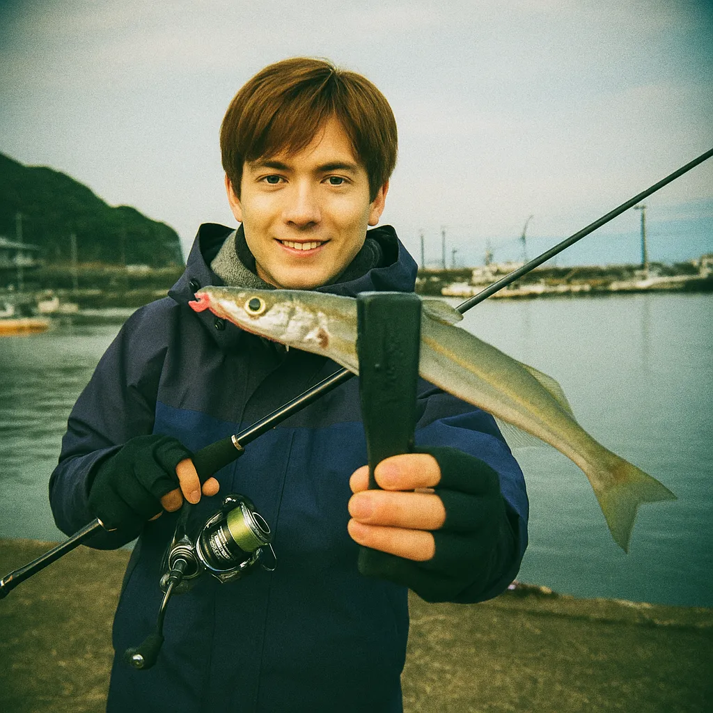 唐房漁港でカマスの釣果を得た久良木.webp