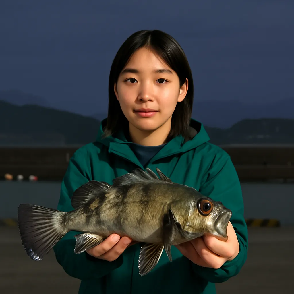 唐泊漁港でメバルの釣果を得た森永.webp