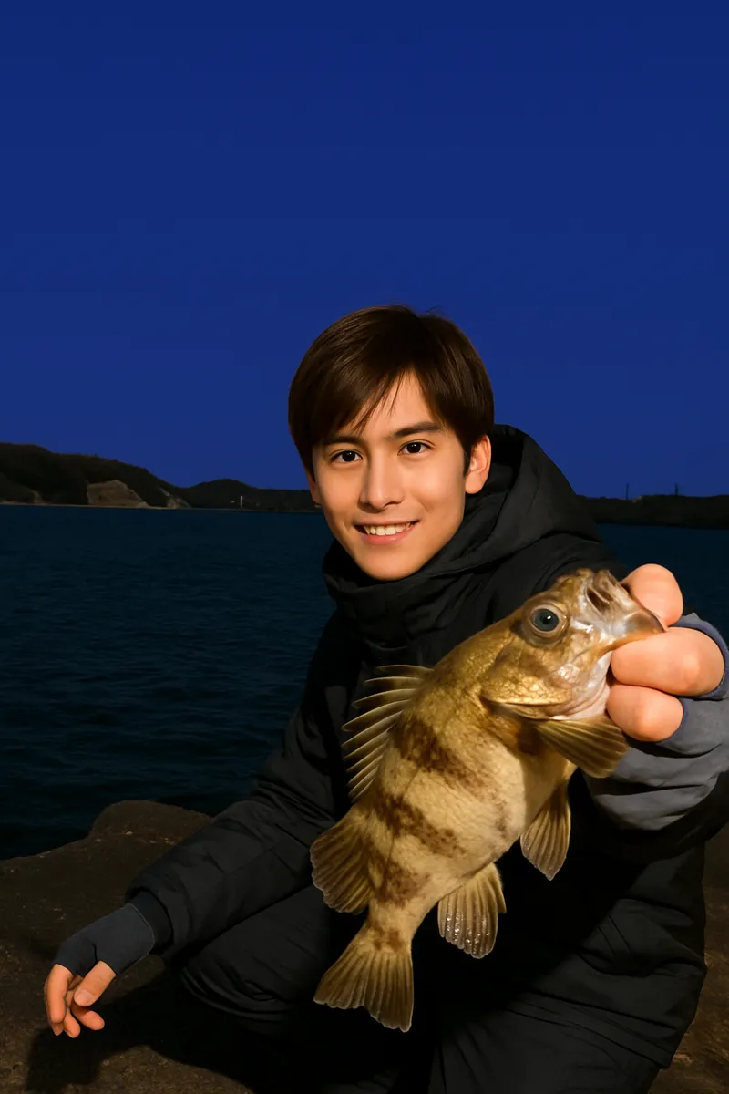 喜々津シーサイドでメバルの釣果を得た久良木.webp