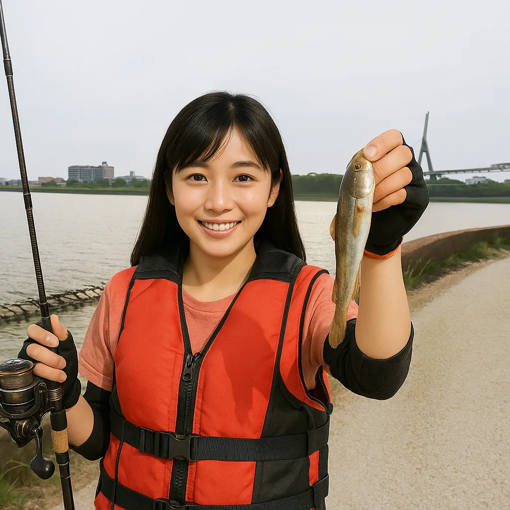 国分川でハゼの釣果を得た黒川.webp