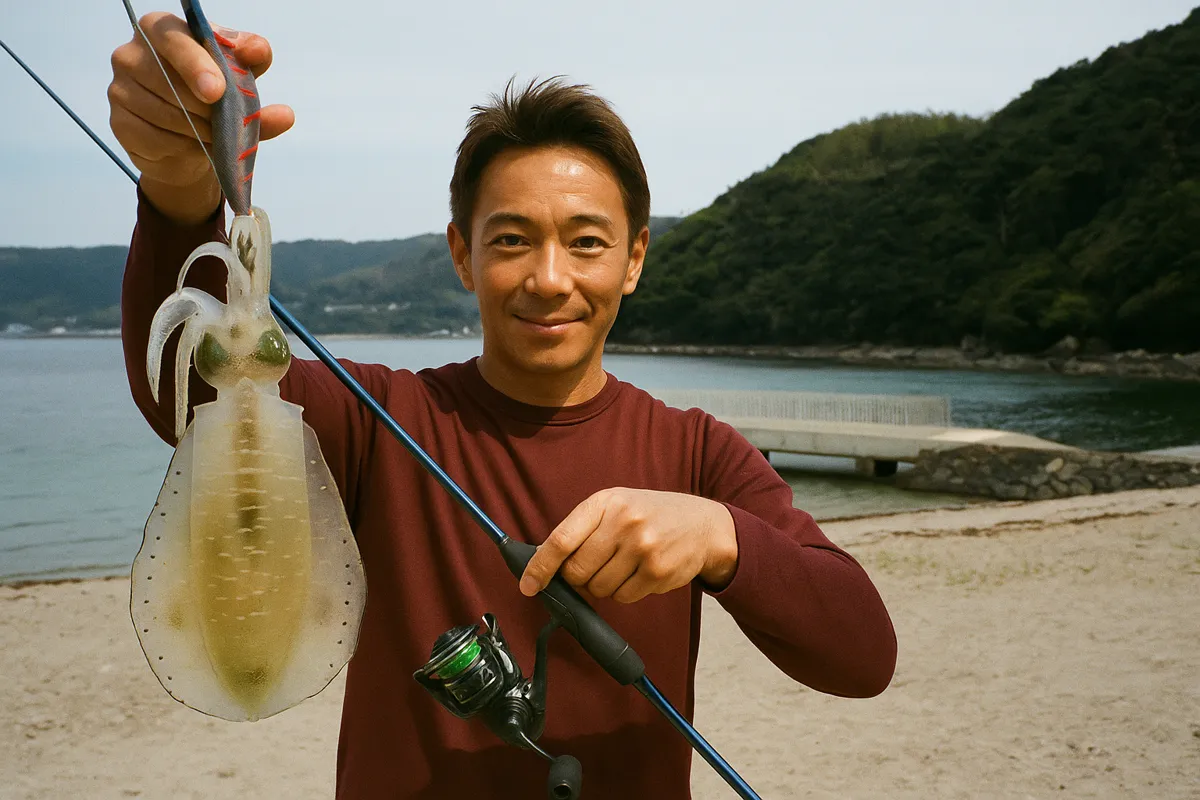 国崎半島.でアオリイカの釣果を得た亀岡.webp