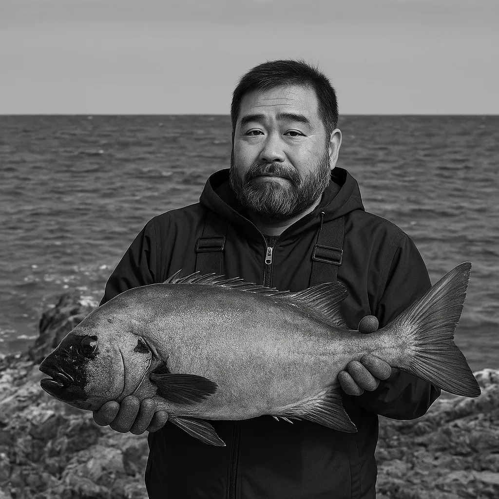 壱岐島でイシダイの釣果を得た楢崎.webp