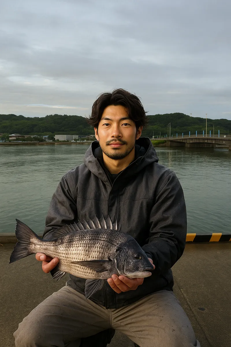 壱岐島でチヌの釣果を得た澤田.webp