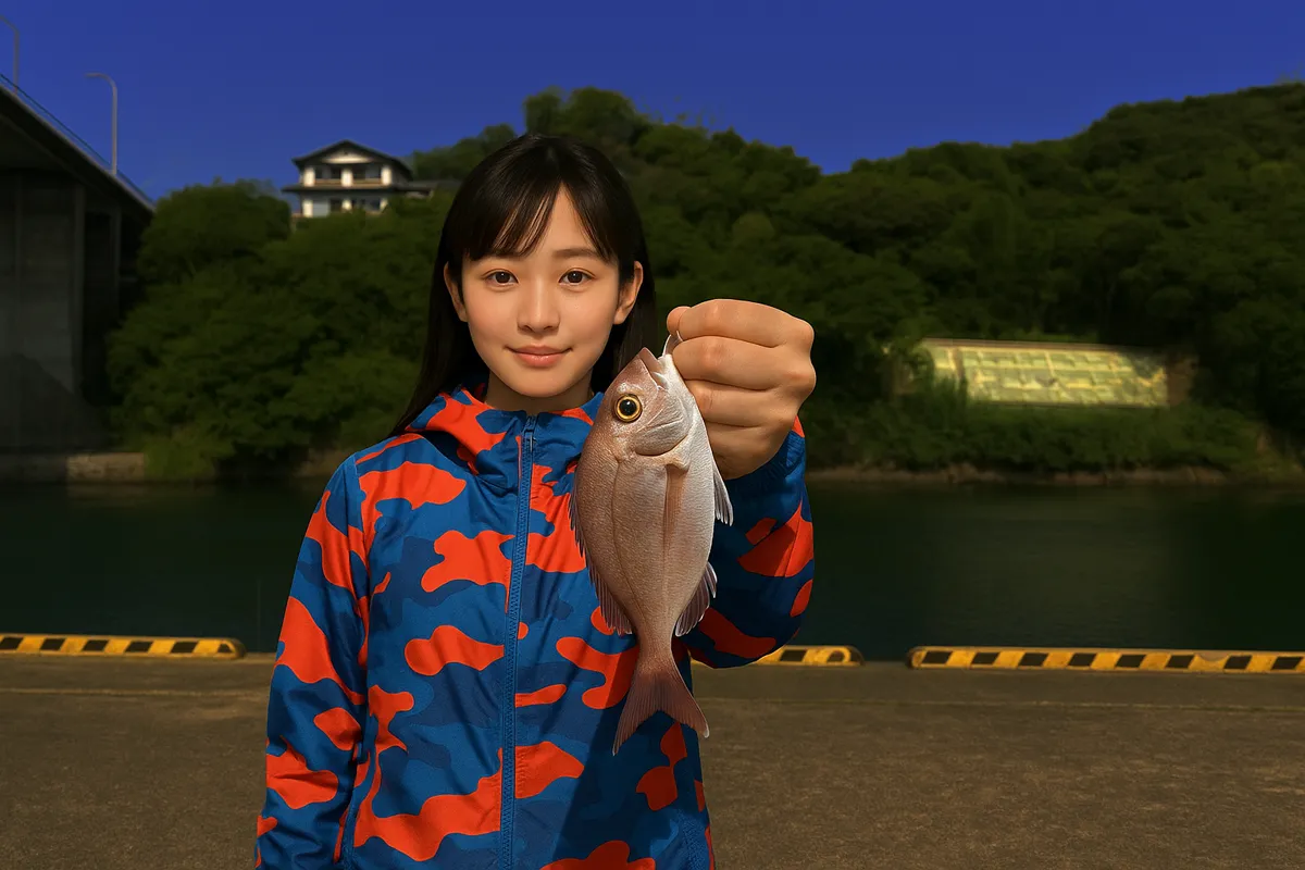 外津漁港でマダイの釣果を得た国生.webp