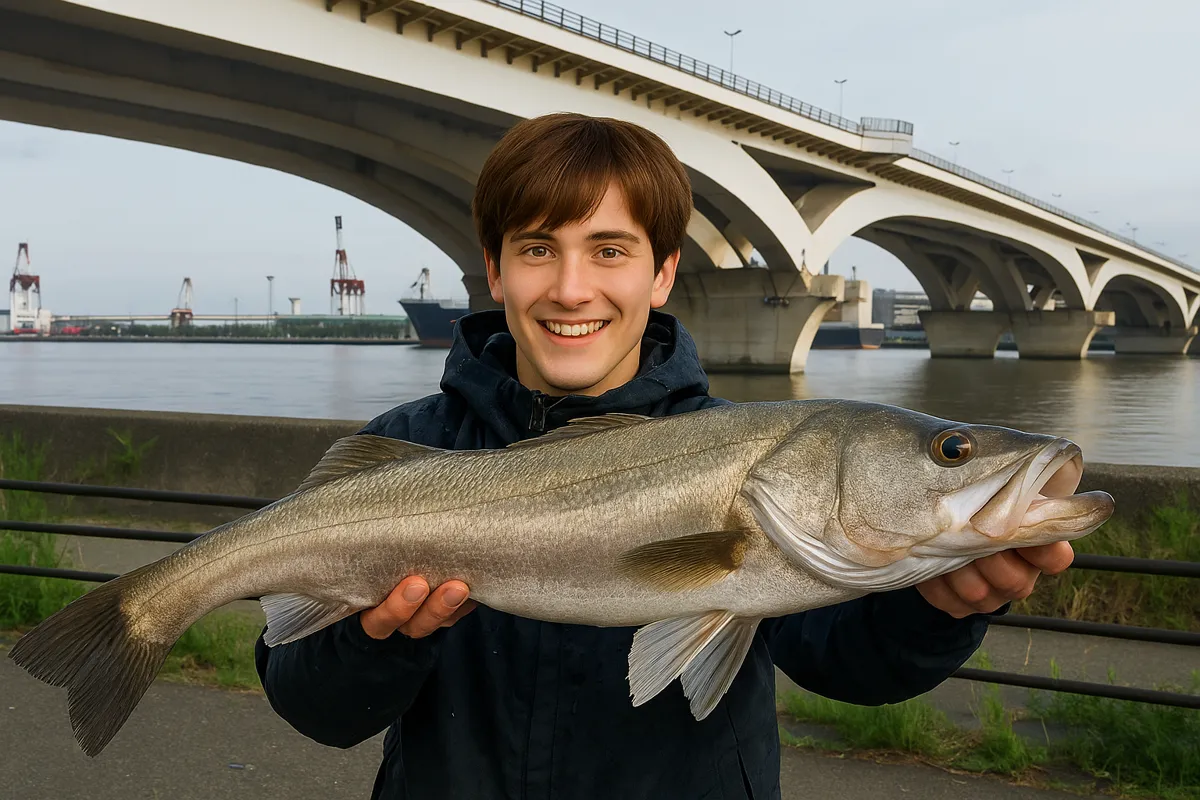 多々良川河口でシーバスの釣果を得た久良木.webp