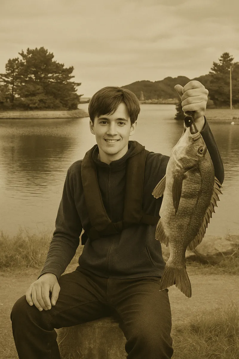 大入漁港でチヌの釣果を得た久良木.webp