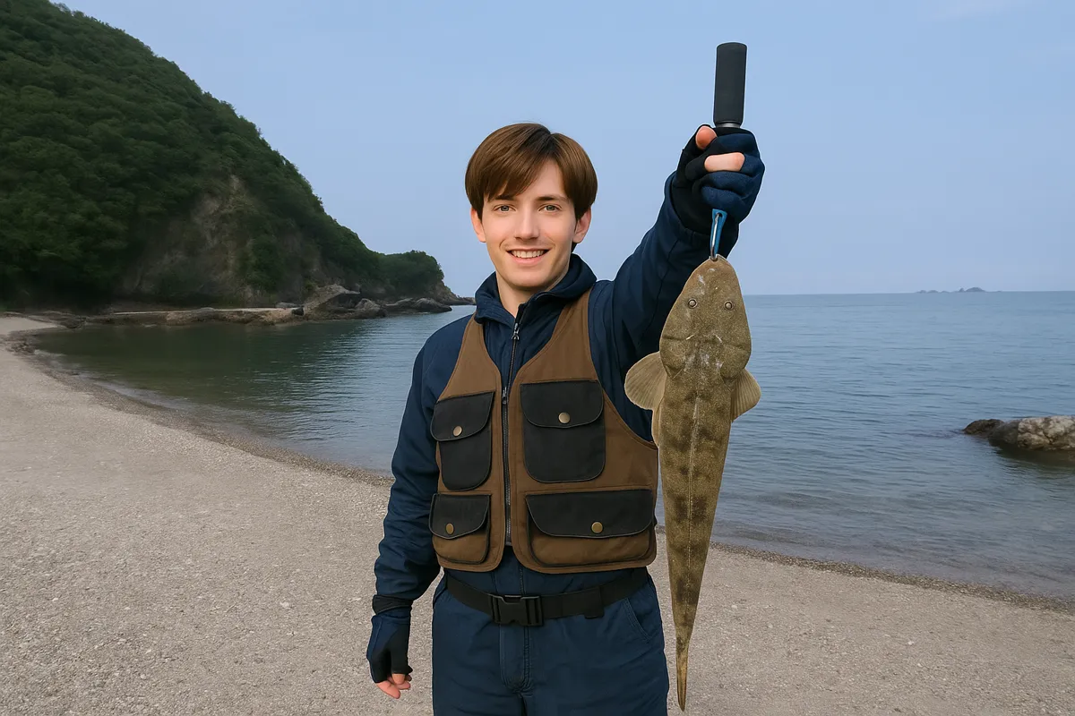 大神子海岸でマゴチの釣果を得た久良木.webp
