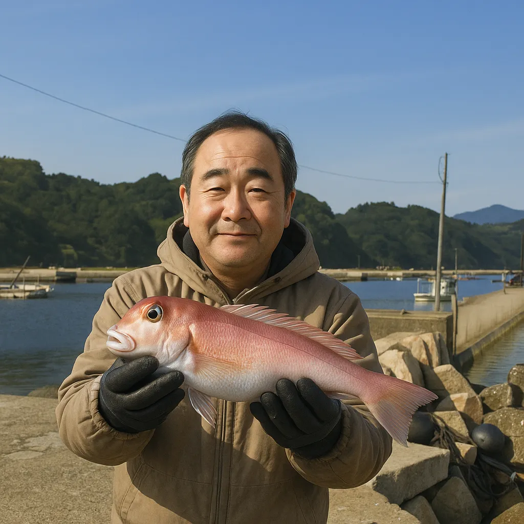 大良漁港でアマダイの釣果を得た持田.webp