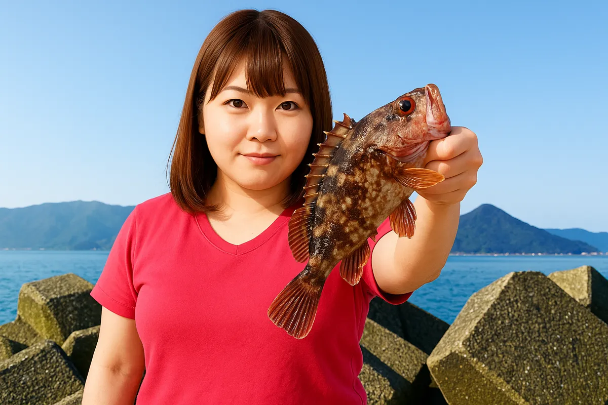 大道港でアラカブの釣果を得た山際.webp