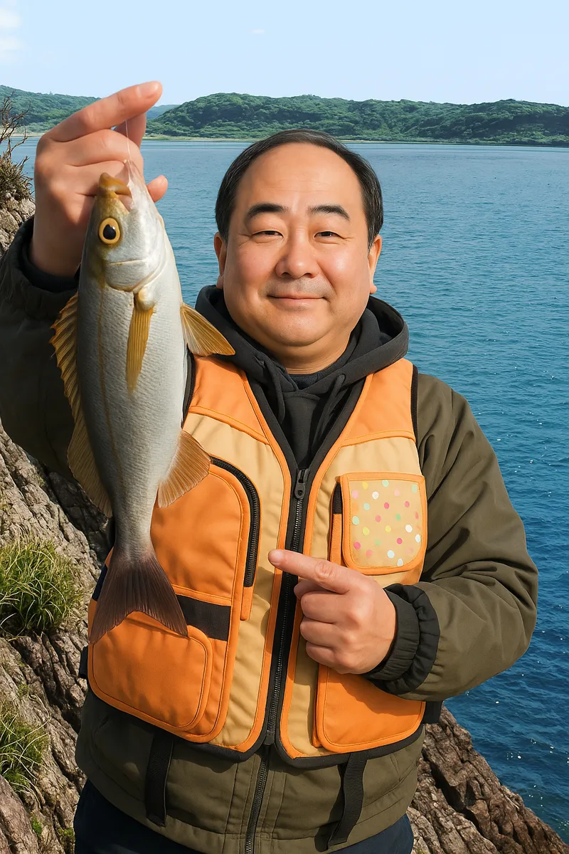 奈留島でイサキの釣果を得た持田.webp