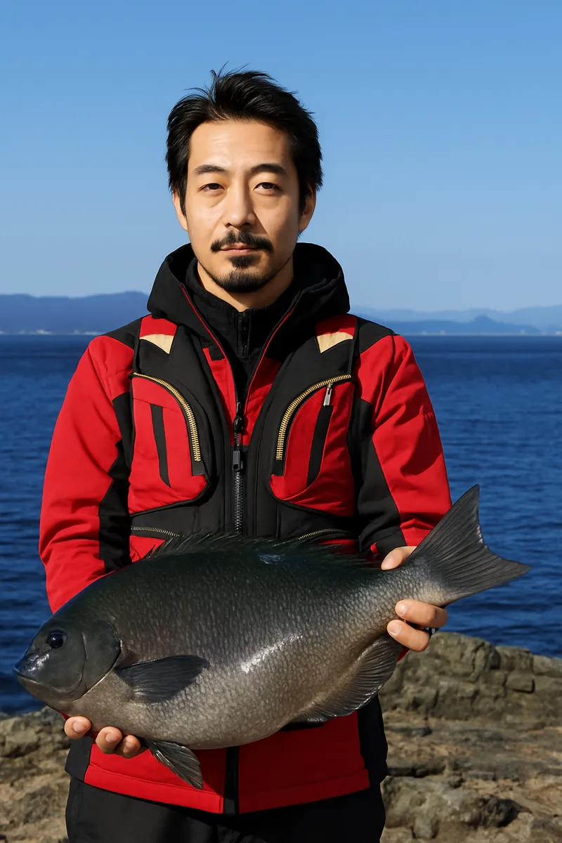 奈留島でグレの釣果を得た佐々木.webp