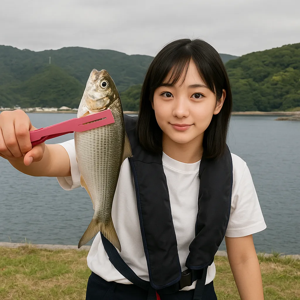 女島川河口でコノシロの釣果を得た佐伯.webp