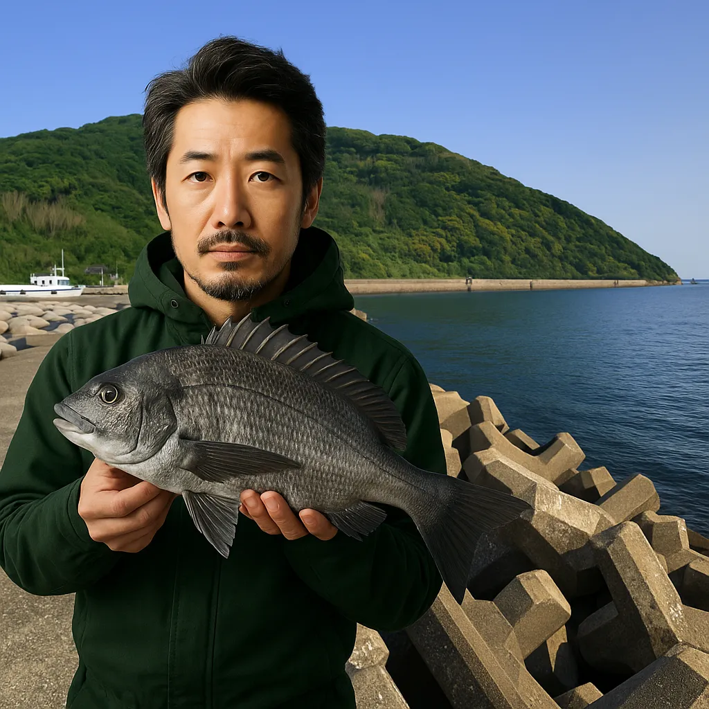 姫島でチヌの釣果を得た佐々木.webp